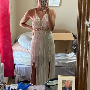 White maxi dress